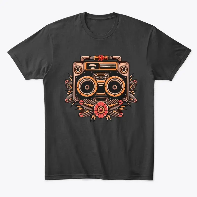 ROGUE RETRO BOOM BOX TATTOO ART