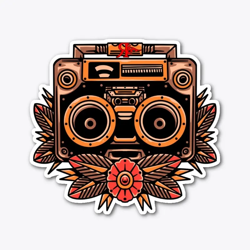 ROGUE RETRO BOOM BOX TATTOO ART