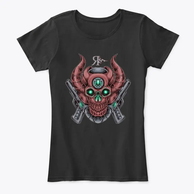 ROGUE DEVIL SKULL GUNNER TATTOO ART